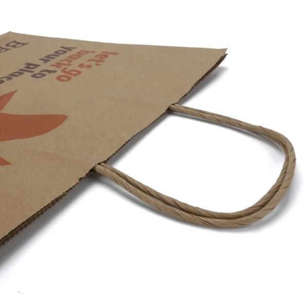 Patch Handle Recyclable Paper Bag Restaurant Takeout Food Delivery Paper Bag