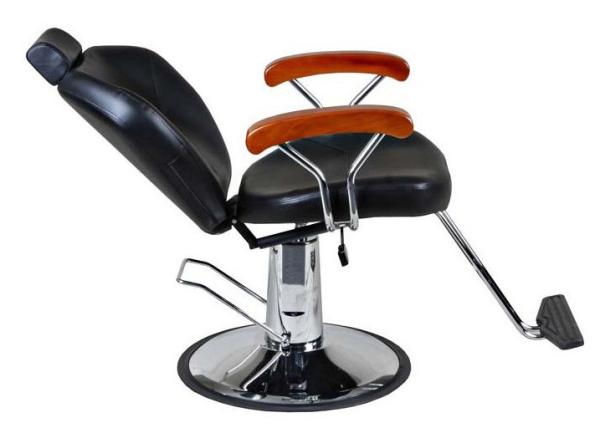 WT-3202 Professional Hair Styling Chair Black PU Chrome  Armrest with Wood