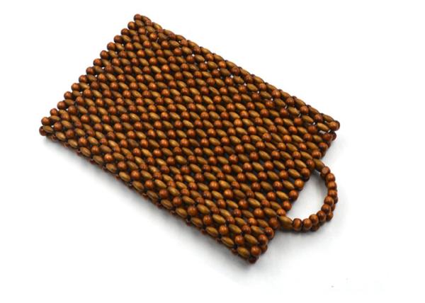 Custom Hand Made Wooden Beaded Evening Clutch Bags For Fashionable Ladies