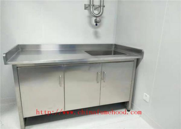 3000 L or 4500 mm L White Stainless Steel Work Bench Stainless Steel Lab Furniture