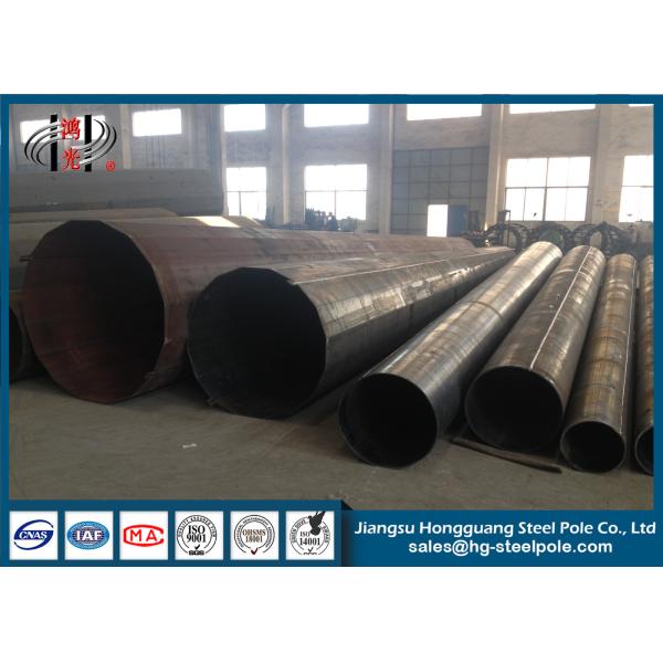 ASTM S123 Three Circuit Polygonal Electrical Power Pole , Yield Strength 235 Mpa