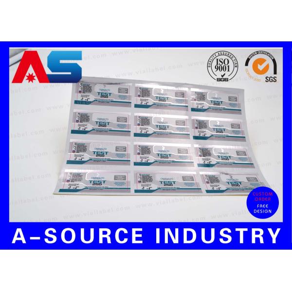 O tubo de ensaio de RX 10ml etiqueta a folha de prata impressão metálica para o tubo de ensaio Boldenone Undecenoate da Múltiplo-dose da injeção do laboratório