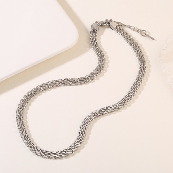 Wholesale Fashion New Products Unique Design Snake Skin Pattern Stainless Steel Necklace PVD 14K Jewelry Necklace