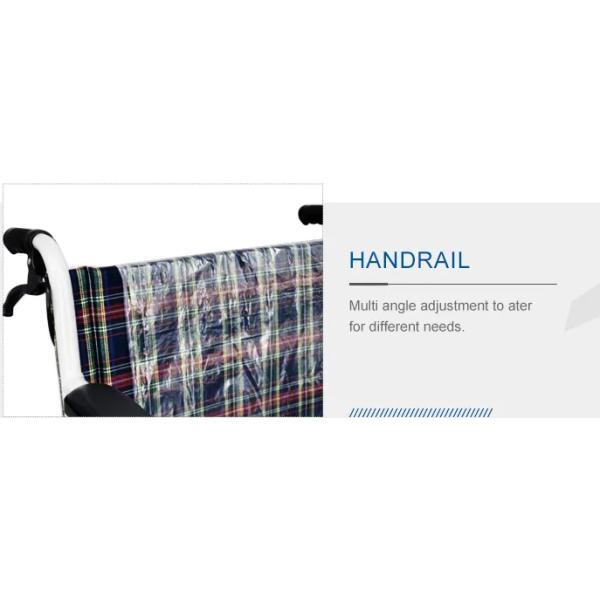 Chaise roulante médicale détachable pour les tapisseries, manche à reculons en acier enduit de poudre