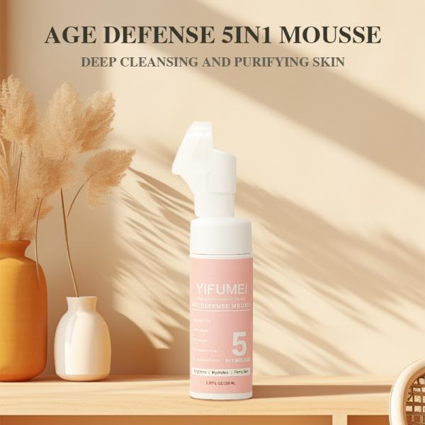 Private Label 5 in 1 Gentle Foaming Facial Cleanser Mousse Exfoliating Oil Control Makeup Remove Cleansing Mousse
