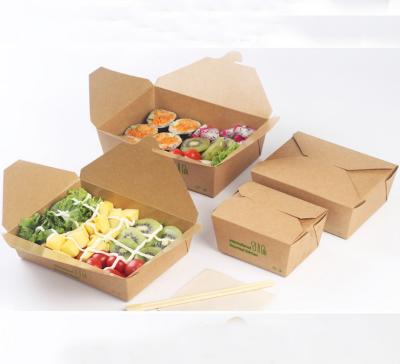 350g food grade cardboard white paper salad box with plastic handle