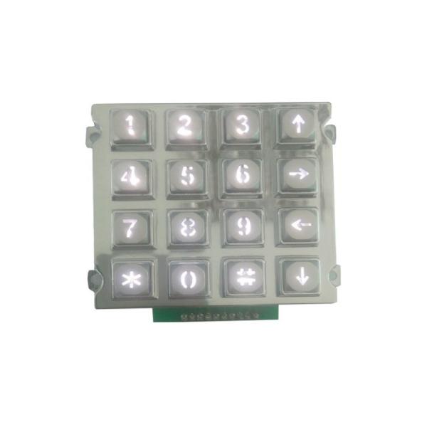 Industrial Metal Telephone Number Keypad , Illuminated Dot Matrix Keypad