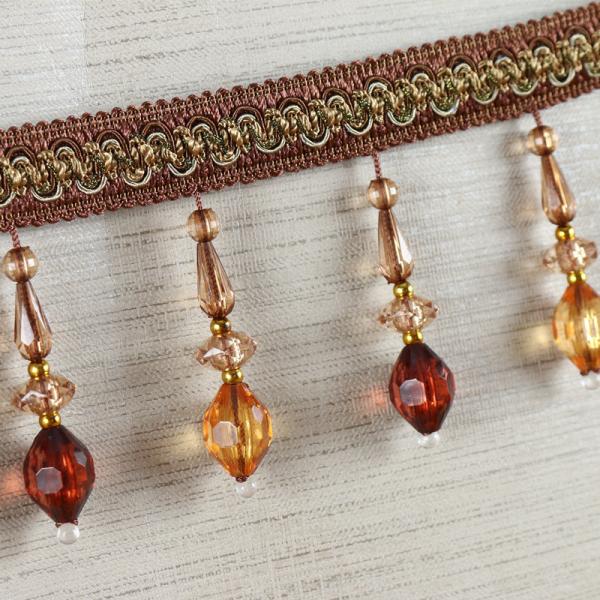 Handmade fashionable chain beads lace tassels fringes for curtain/sofa/pillow decoration