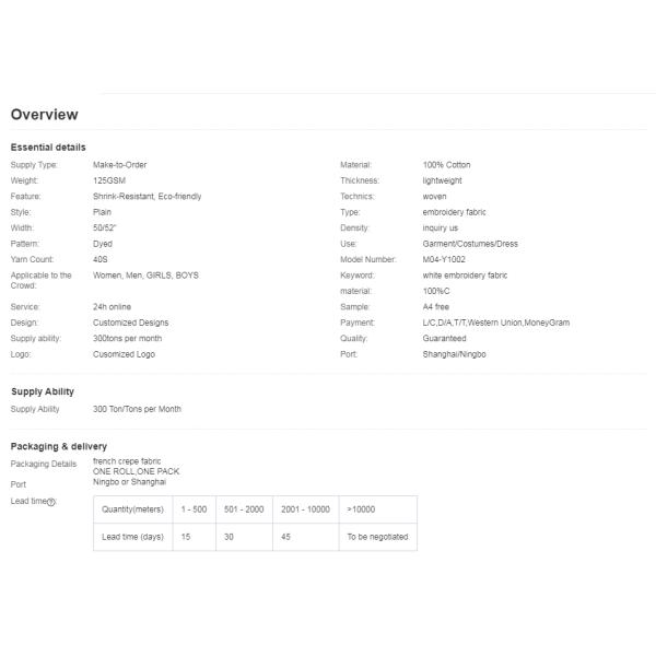 Luxury White Cotton Embroidery Fabric For Beautiful Dress