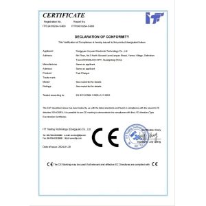 Dongguan Xin Xuyuan Electronic Technology Co., LTD Сертификации
