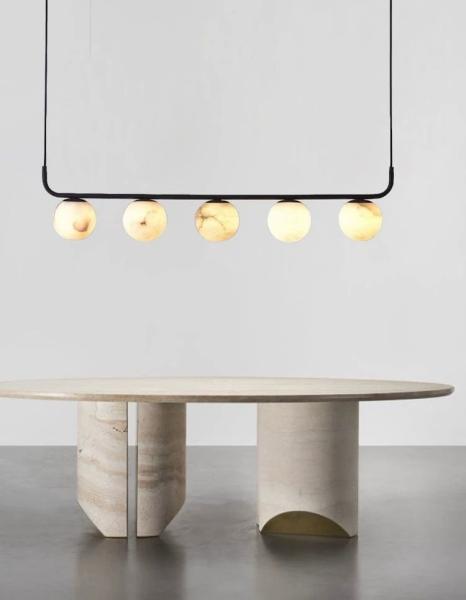 Wholesale Iron Modern Restaurant Pendant Lamp For Bedroom Bedside Dinning Room Luxury Alabaster Marble Ball Pendant Light
