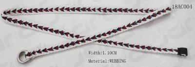 1.10cm Width White / Black Kids Braided Belt , Braided Polyester Young Girls Belts