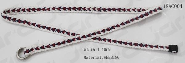 1.10cm Width White / Black Kids Braided Belt , Braided Polyester Young Girls Belts