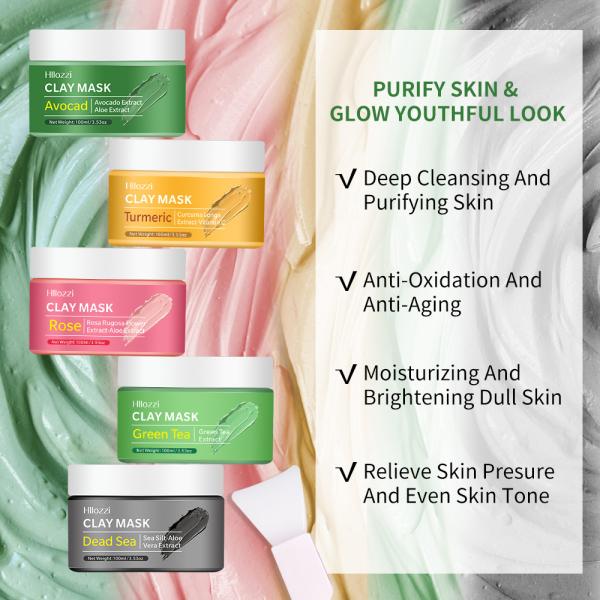 Mascarilla de barro de arcilla de mar Muerto para rostro y cuerpo Limpieza para la piel profunda Mascarilla facial negra Purificante