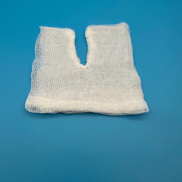Swab de gaze absorbant médical de style Y & U avec produits de soin des plaies stériles à couture