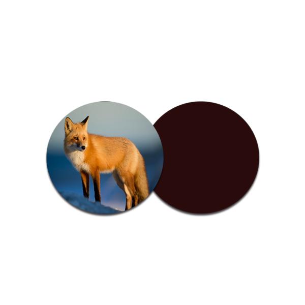 Red Fox Custom Printed Coasters With 8 X 8cm Round Shape / Lenticular 3d Pictures
