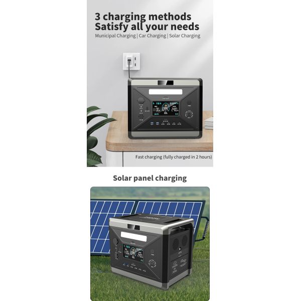 MPPT 2400W solar energy generator Camping Power Supply For Camping And Emergency Backup