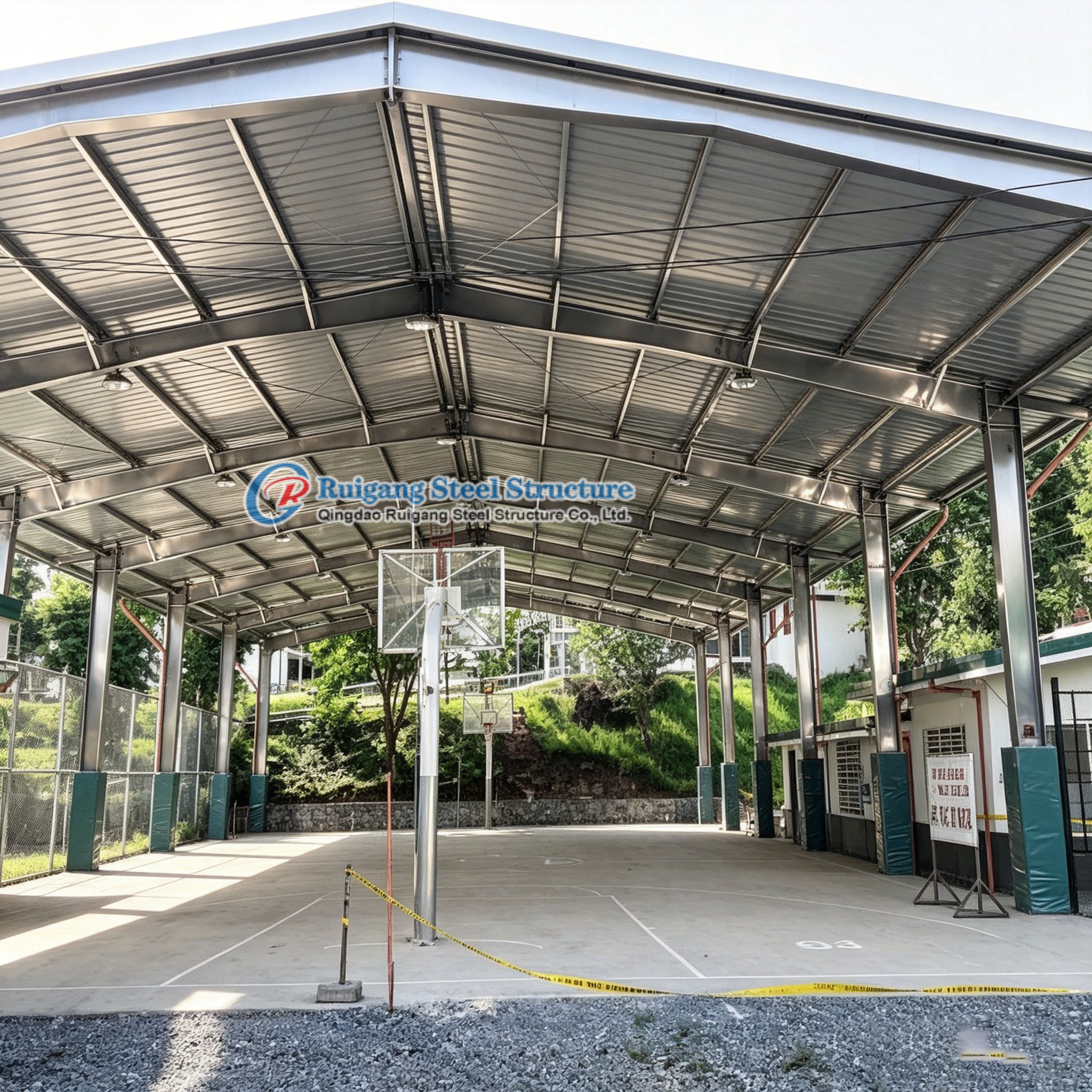 Strong Prefabricated Steel Basketball Court Weather Resistant Steel Sports Hall