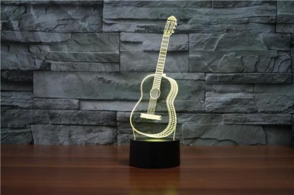 Guitar Rohs 3D Led Illusion Lamp Color Changing Led 3d Illusion Light