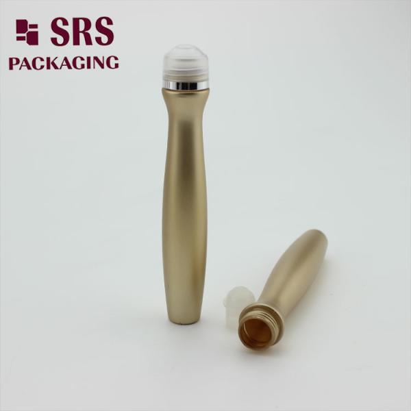 SRS packaging empty plastic gold color 15ml perfume roll on bottle