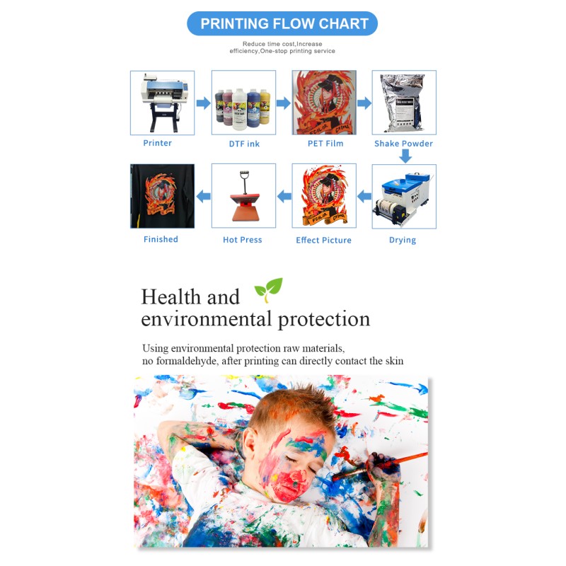 Fcolor High Quality Water Based DTF Ink Good Effect PET Film Heat Transfer Paper 1000ml DTF Ink