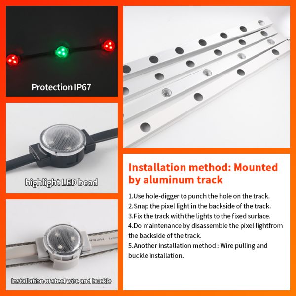 LED Point Light Source LED RGB 30mm 1W IP67 Waterproof DMX512 For Outdoor Projects