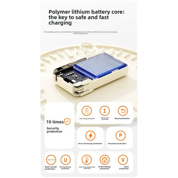 ABS Plastic AC Adapter Power Bank Lithium Polymer Battery Type 10000mAh