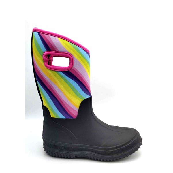 Bottes de pluie haute en PVC pour femmes confortables avec un haut à la mode