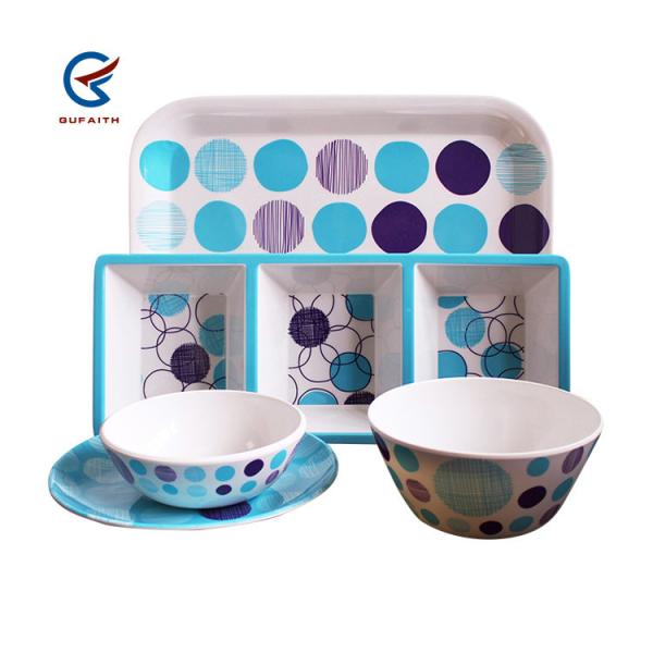FDA Blue Melamine Dinnerware Sets With Mixing Bowl