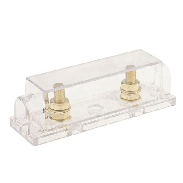 10A 32VDC Double Busbar Fuse Holder Block Gold Plating Transparent Base For Car