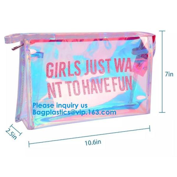 Customize New Fashion Hologram Cosmetic PVC Bag Holographic Makeup Bag Ladies Makeup Bag