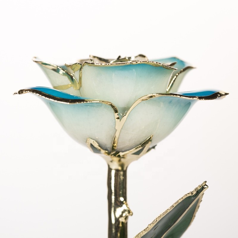 24k Gold Eternal Rose Flower Real Preserved Rose  Blue White Preserved Fresh Flower Preserved Gold Rose