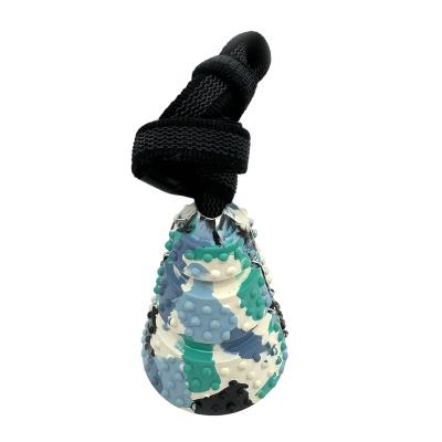 Jouet pour animaux de compagnie en caoutchouc en forme de cône avec fente pour friandises, durable, à mâcher, favorise la santé bucco-dentaire