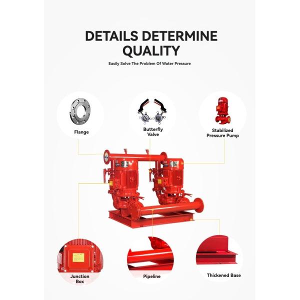 Bomba de agua centrífuga vertical de 1450/2900 rpm para el suministro de agua de pureza para combatir incendios