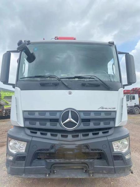 2021 62m chassi Mercedes Eficiência Motor Diesel Peças de caminhão de bomba de concreto 350bar Pressão máxima Branco Amarelo Vermelho