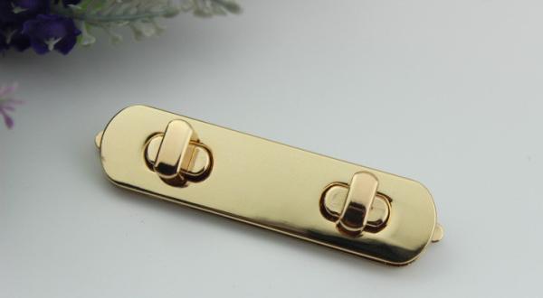 Classic design light gold purse double twist turn metal locks