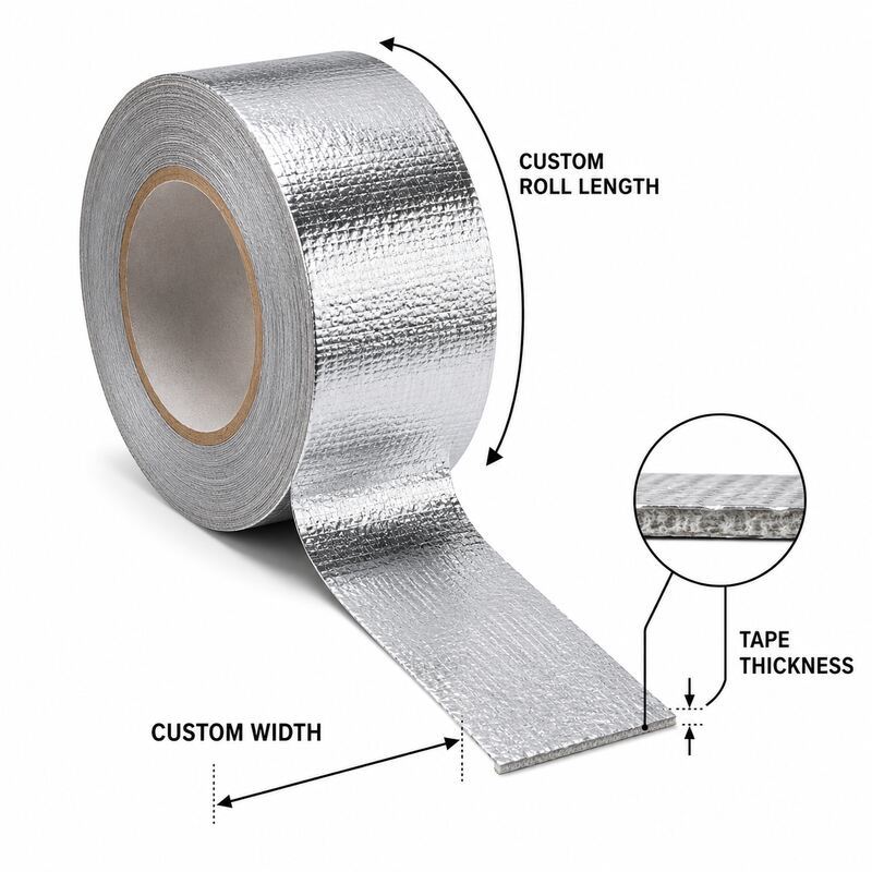 Flame-Retardant Aluminum Foil Glass Cloth Tape (High-Temperature Foil Fiberglass Tape / Heat-Reflective Glass Cloth Tape) – For HVAC Ducts, Cable Wrap & Thermal Shielding