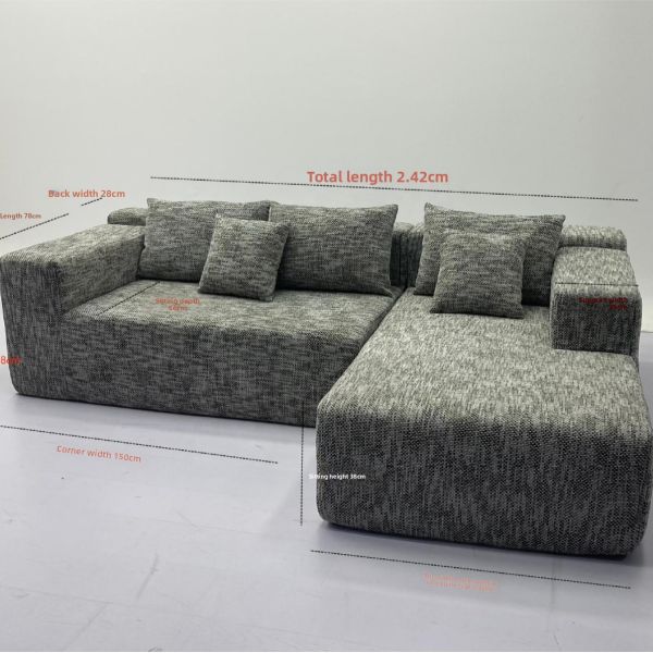 OEM L-Shape Frameless Sofa Comfortable Couch Sponge Indoor Modular Sofa Living Room Could Couch Compressed Sofa