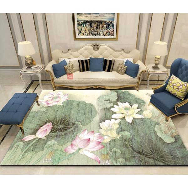 Simple Flower And Grass Crystal Velvet Living Room Floor Carpets For Sofa Bedroom
