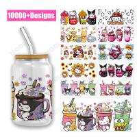 Vente à chaud de l'usine Bonne qualité prête à expédier Cartoon Transfert Logo Autocollant Vinyle UV DTF Coupe Enveloppe Transfert 16 oz
