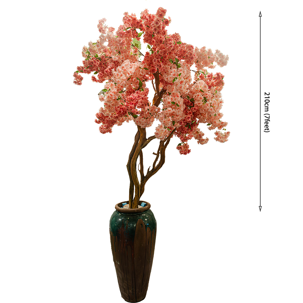 Artificial Cherry Blossom Tree Real Wood Trunk Silk Sakura Flower Tree for Wedding Decoration Indoor Outdoor