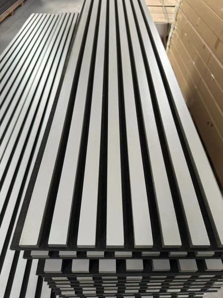 Acoustic Wood Panel Wall PVC Veneer  MDF PET Soundproof Slatted Laminated for Living Room Hall and Studio