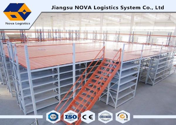 2 Levels Multi Tier Mezzanine Rack Steel Platform For Printing / Electronic Industry