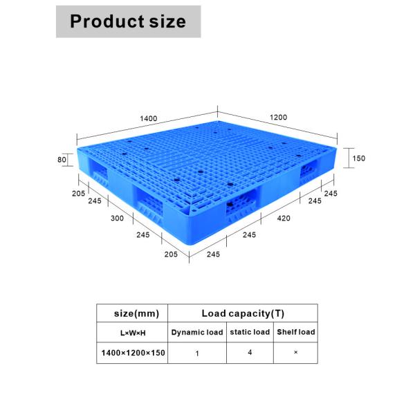 Настраиваемый логотип 1400x1200x150 мм Тяжелые двойные пластиковые поддоны для промышленности