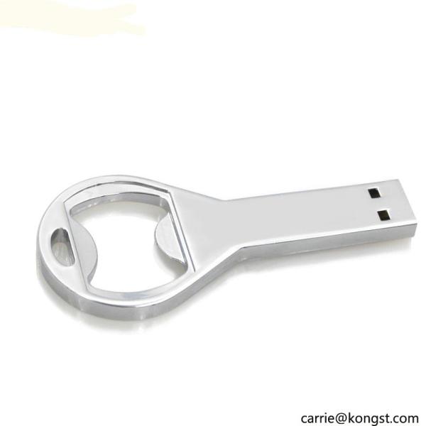 Kongst Customized Stainless steel USB Pendrive USB Bottle Opener Free Sample