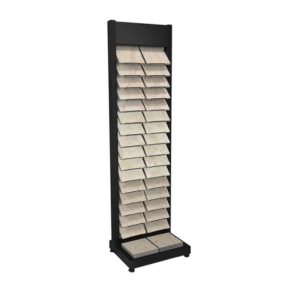 Wire Shelf Stone Display Stand Floor Standing Quartz Stone Display Rack For Granite