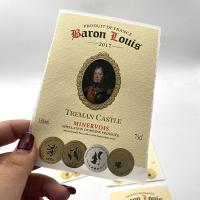 A garrafa de vinho impressa da textura o costume de papel etiqueta lustroso/resíduo metálico CMYK/cor de Pantone