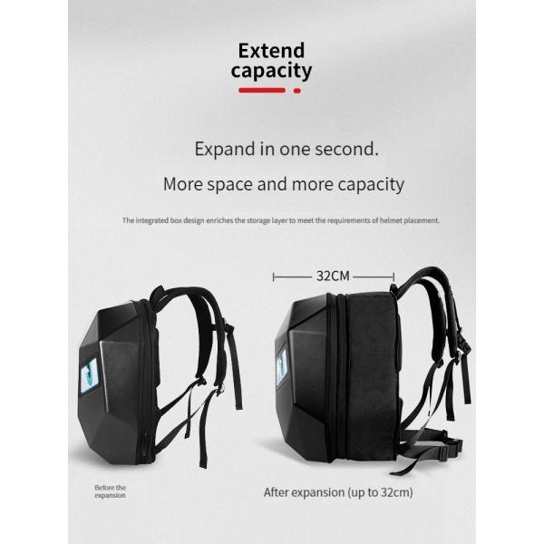 LED Backpack Bluetooth Waterproof Hard Shell Iron Man Cool Motorcycle Riding Black LED Rider Backpack