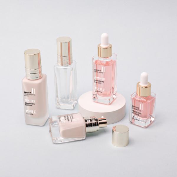 Serum Hair Oil Bottles15ml Cosmetic Packaging Square Liquid Foundation Bottles