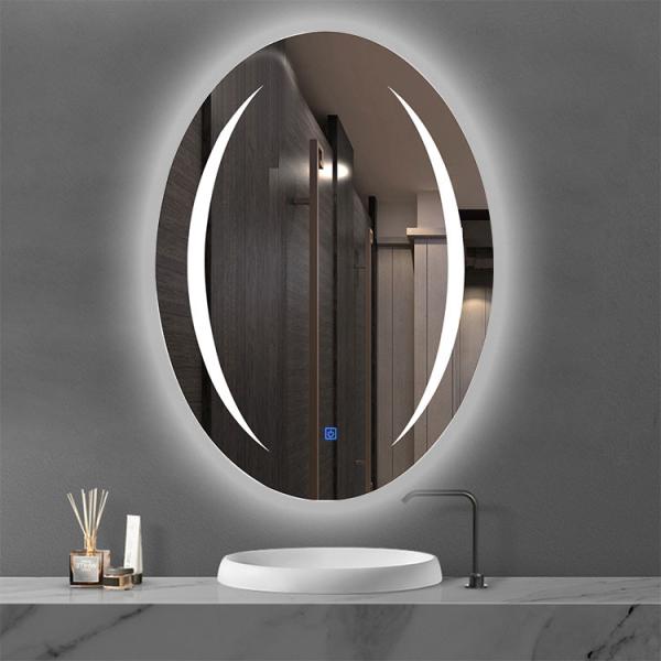 Bathroom Intelligent Touch Wall Mounted Lighted Makeup Mirror 4mm Aluminum